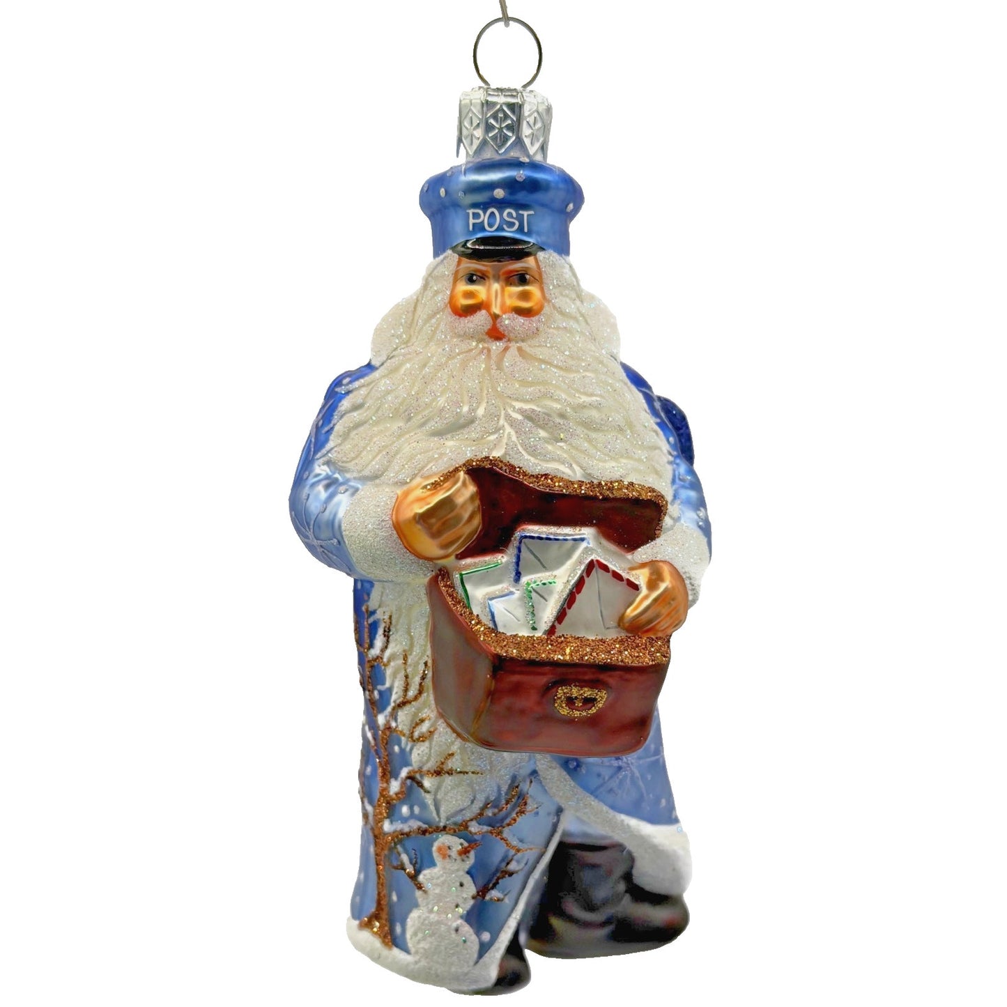 Patricia Breen Postal Santa Mailman Snowflakes Snowman Christmas Ornament 2388