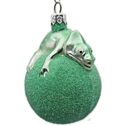 Patricia Breen Chameleon Mint Green Glittered Christmas Holiday Tree Ornament