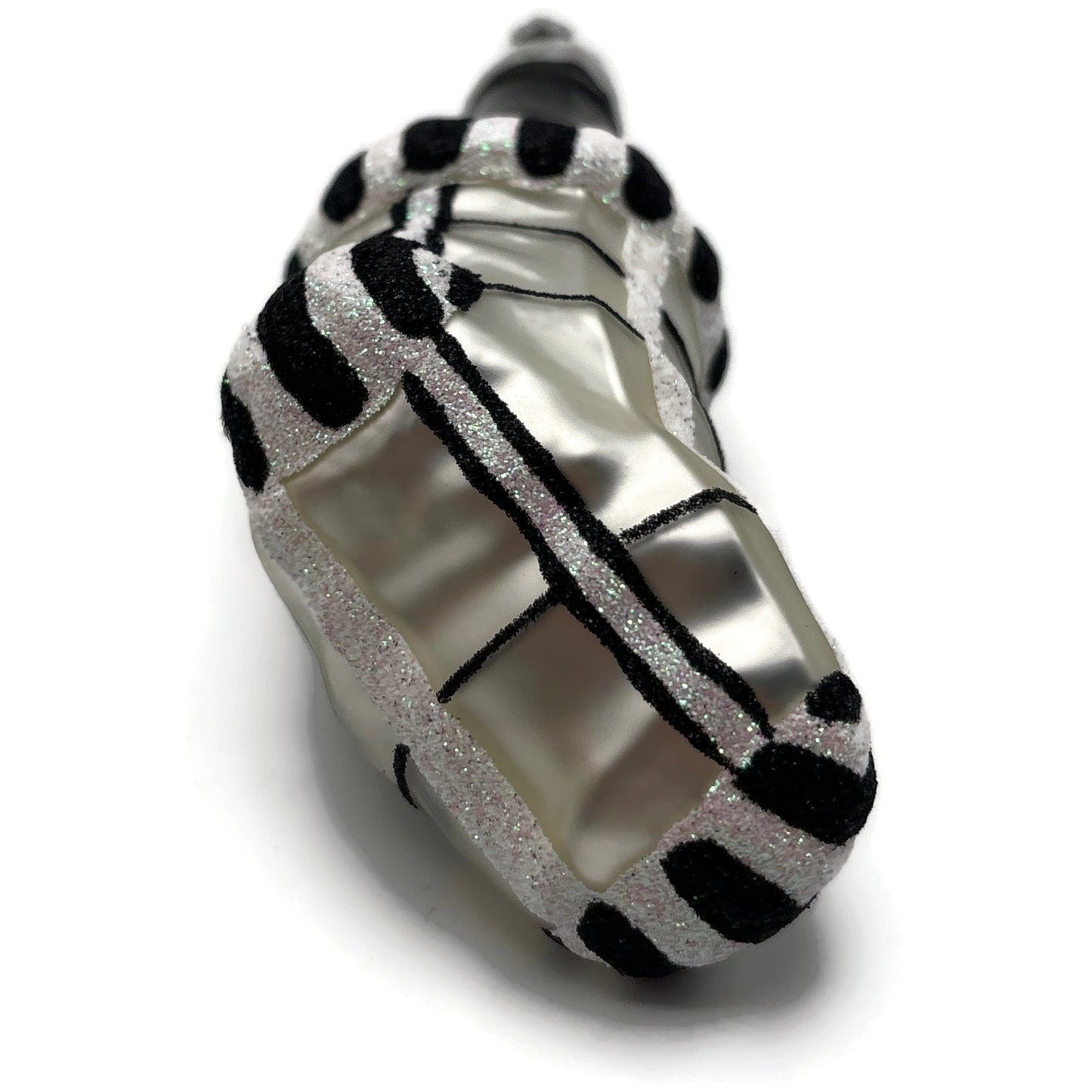 Patricia Breen Festive Stocking Black Silver Striped Christmas Tree Ornament NM