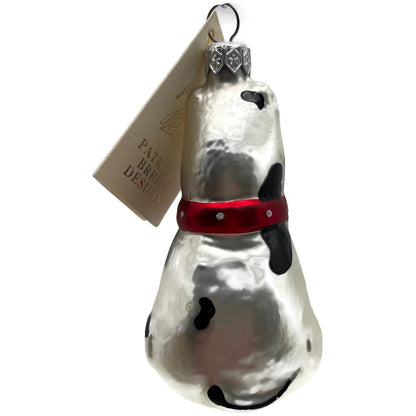 Patricia Breen Laughing Dog Sitting Pearl White Animal Christmas Tree Ornament