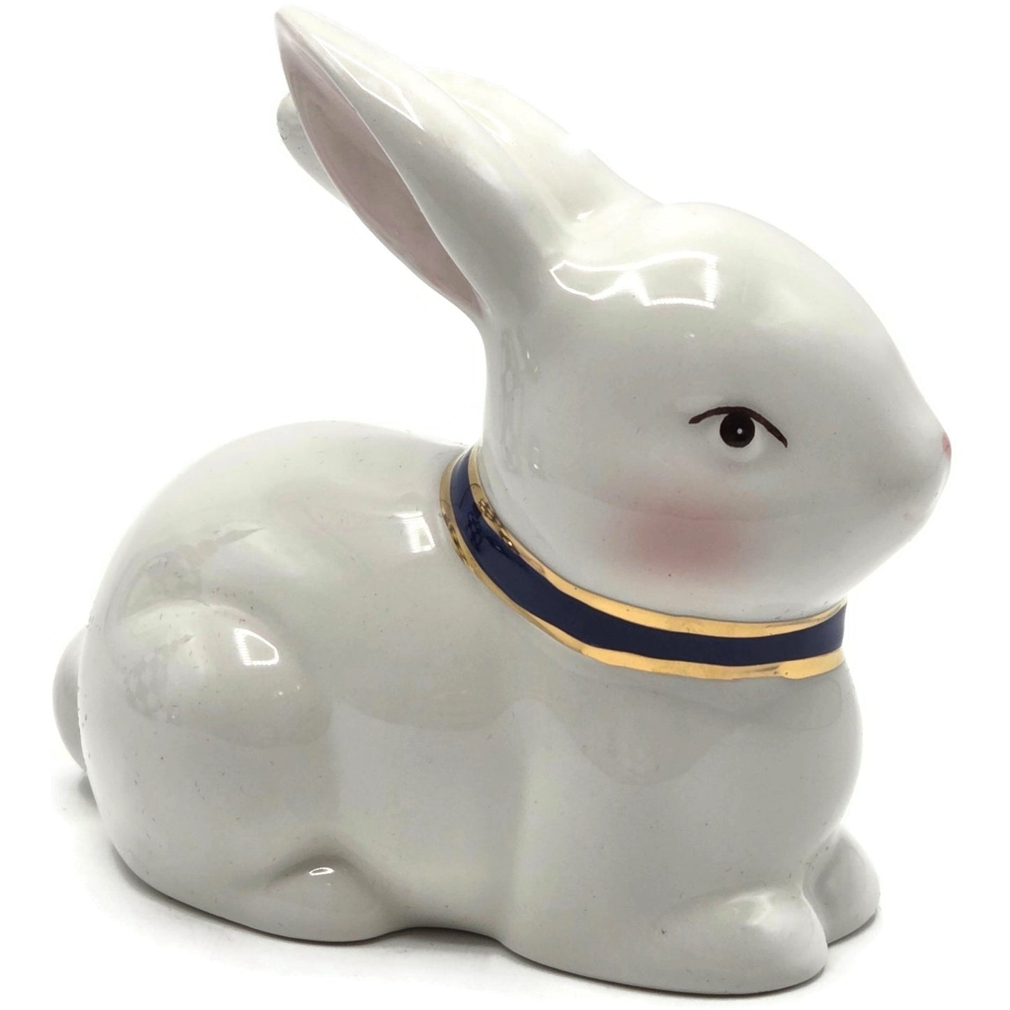 Mackenzie Childs Royal Check Blue Bunny Hostess Napkin Weight Egg Toothpick Set