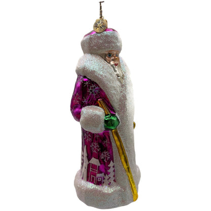 Christopher Radko Siberian Snow Nick Pine Creek Pink Christmas Ornament 3010336