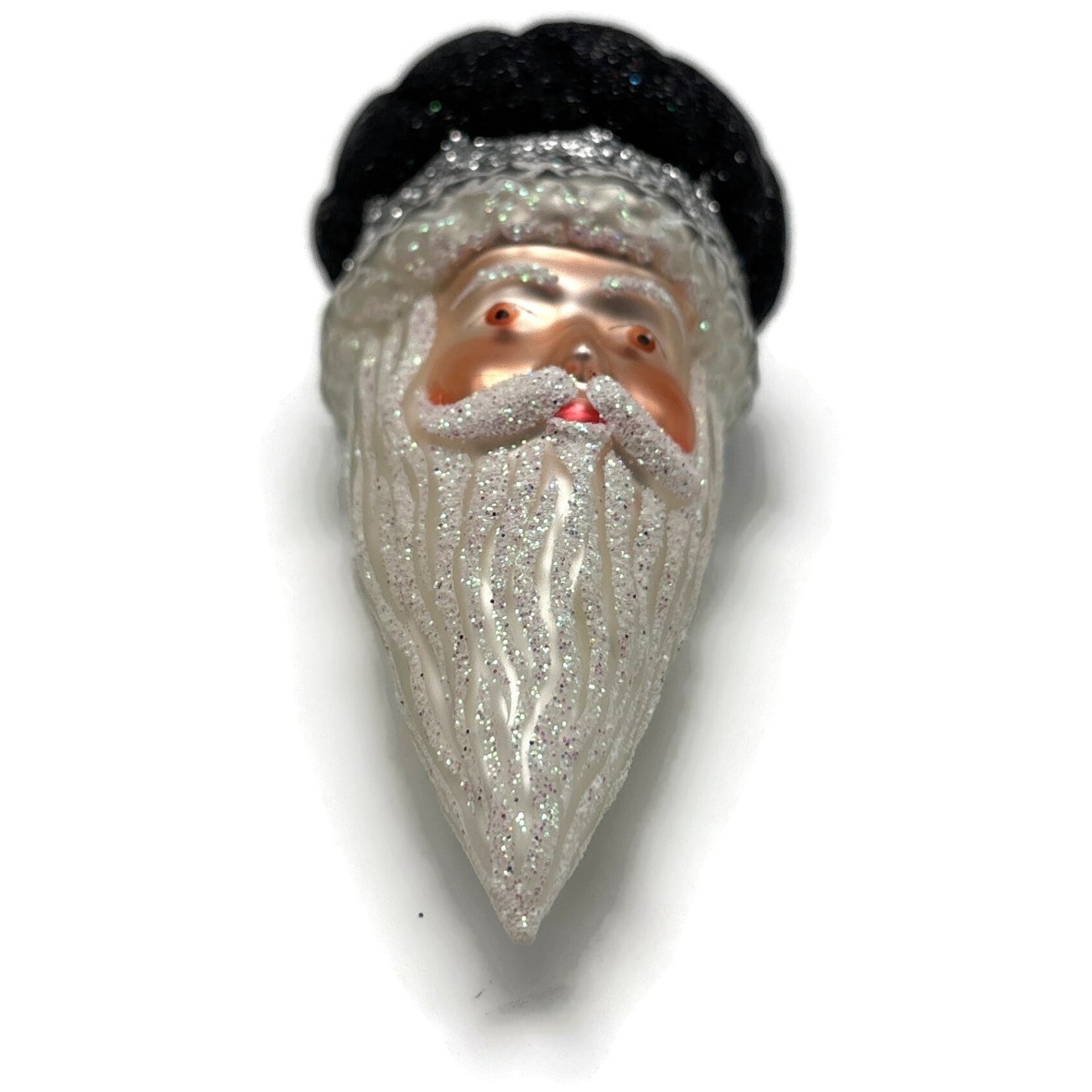 Patricia Breen Miniature Minsk Santa Head Black Christmas Tree Ornament CATZ