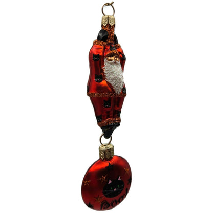 Patricia Breen Cirque de Nicoud Santa Medallion Kitty Faces Halloween Ornament