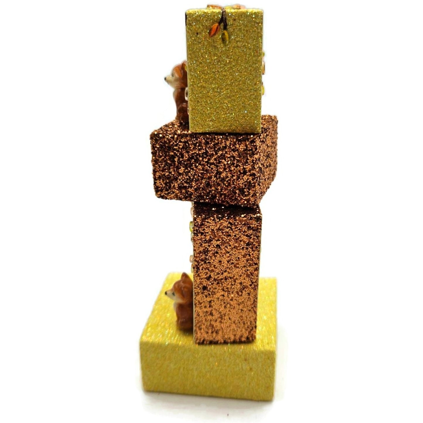 Patricia Breen Presenting Gold Fox Fall Leaves Free Standing Ornament Set
