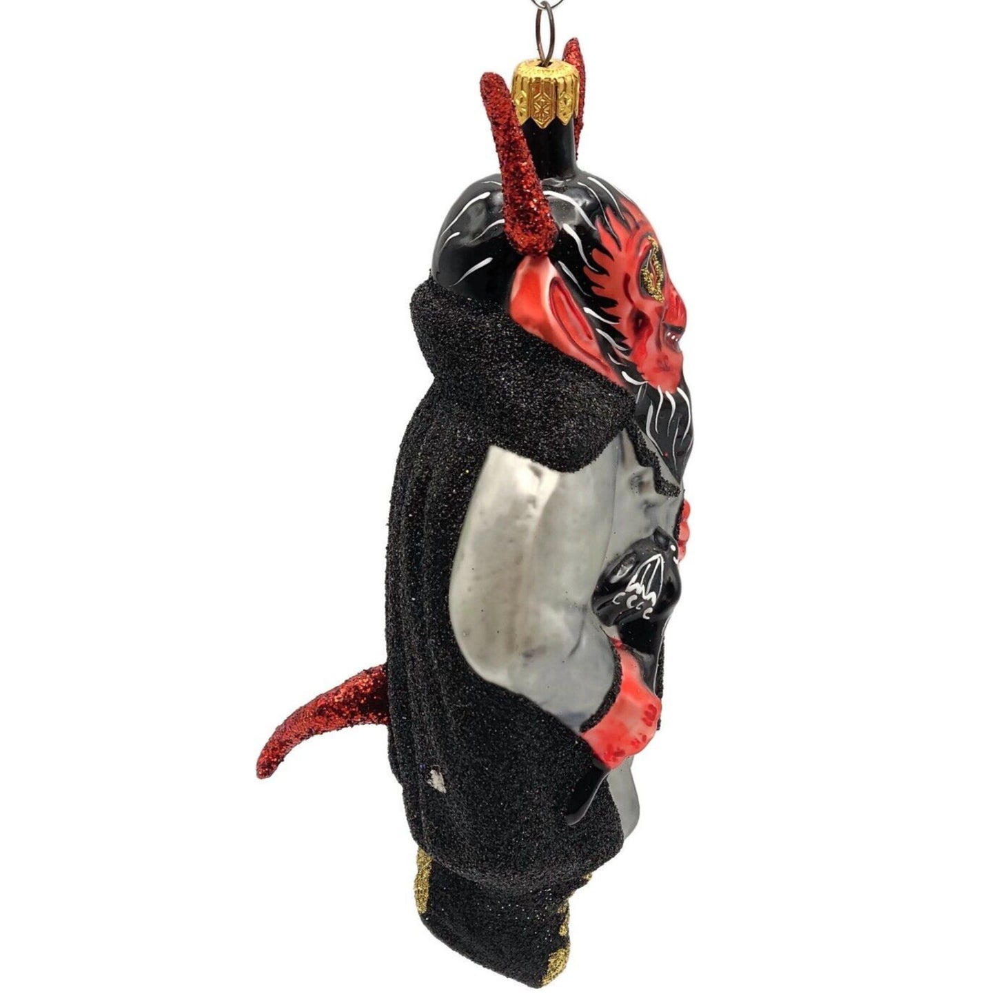 Larry Fraga Devil Beware Blown Glass Halloween Christmas Tree Ornament 5889