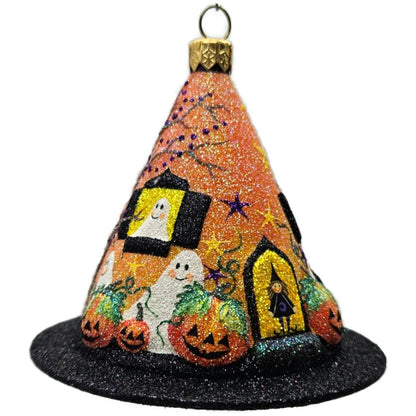 Patricia Breen Villa Boo Black Moons Pumpkin Ghost Halloween Christmas Ornament