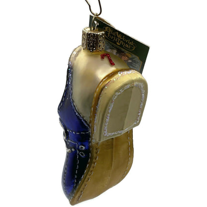 OWC Bowling Shoes Red Blue Gold Lace Up Ornament Old World Christmas Tree Decor