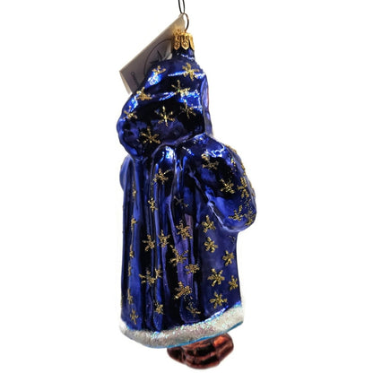 Christopher Radko Starcape Santa Claus Blue Coat Christmas Tree Ornament