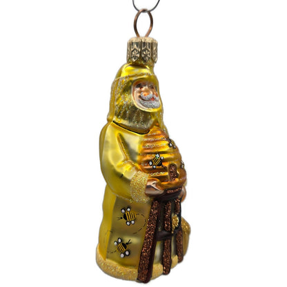 Patricia Breen Miniature Beeskeeping Santa Yellow Spring Christmas Tree Ornament