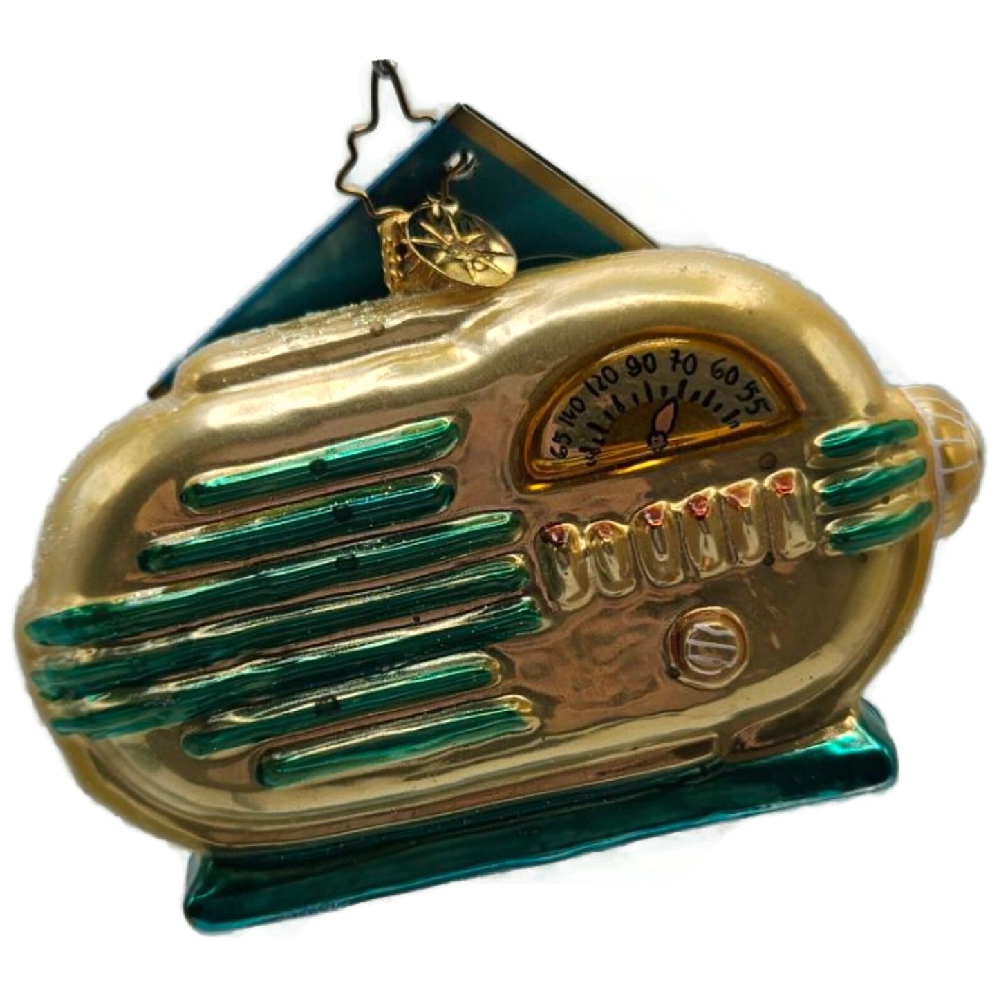 Christopher Radko Memory Waves Gold Vintage Radio Christmas Ornament Rare