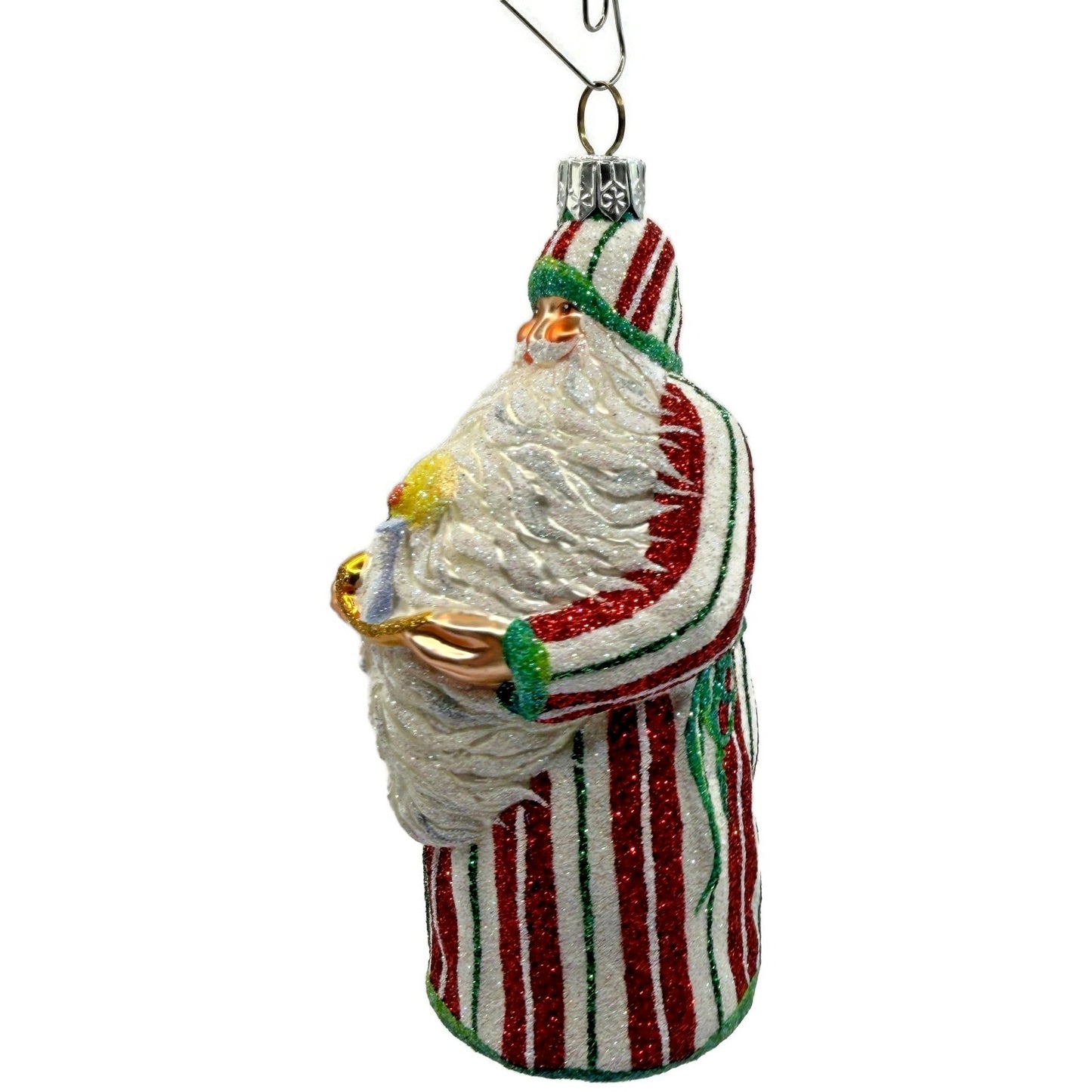 Patricia Breen Light A Single Candle Striped Santa Claus Christmas Tree Ornament
