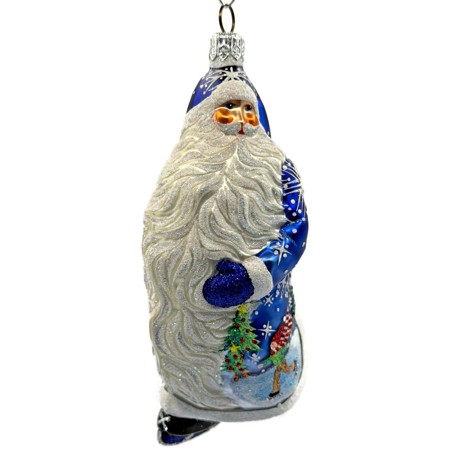 Patricia Breen Off to the Pond Skating Santa Snowflakes Christmas Ornament 2433