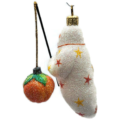 Patricia Breen Phantom Catch Orange Pumpkin White Stars Halloween Ornament 2741