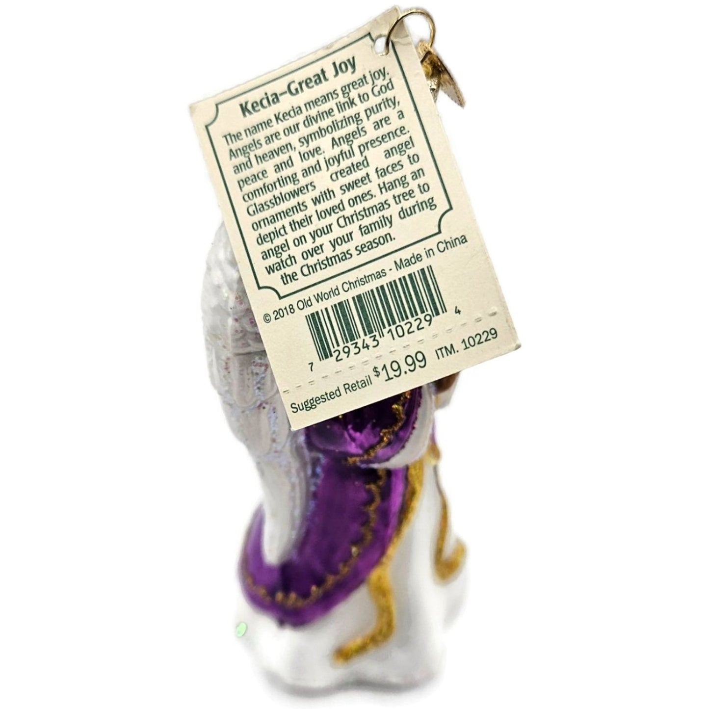 Kecia Great Joy Angel White Wings Old World Christmas Tree Ornament OWC