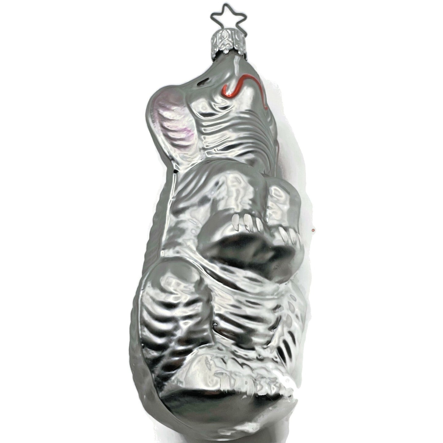 Jumbo Elephant Circus Inge Glass Ornament Silver Old World Christmas Tree German