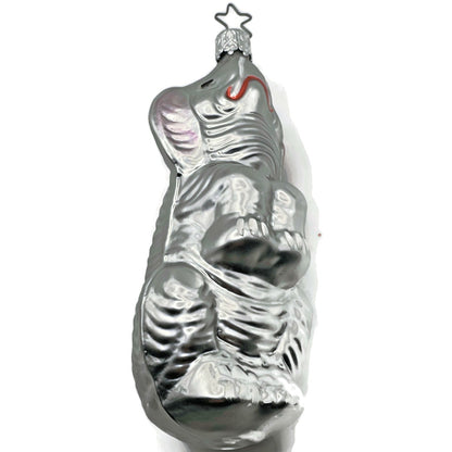 Jumbo Elephant Circus Inge Glass Ornament Silver Old World Christmas Tree German