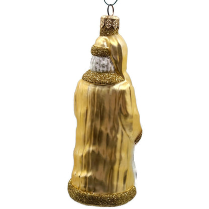 Patricia Breen Gift of the Season Gold Brown Bag Santa Christmas Tree Ornament