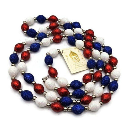 Patricia Breen Garland 2 Decorate Red White Blue Patriotic Christmas Bead Decor