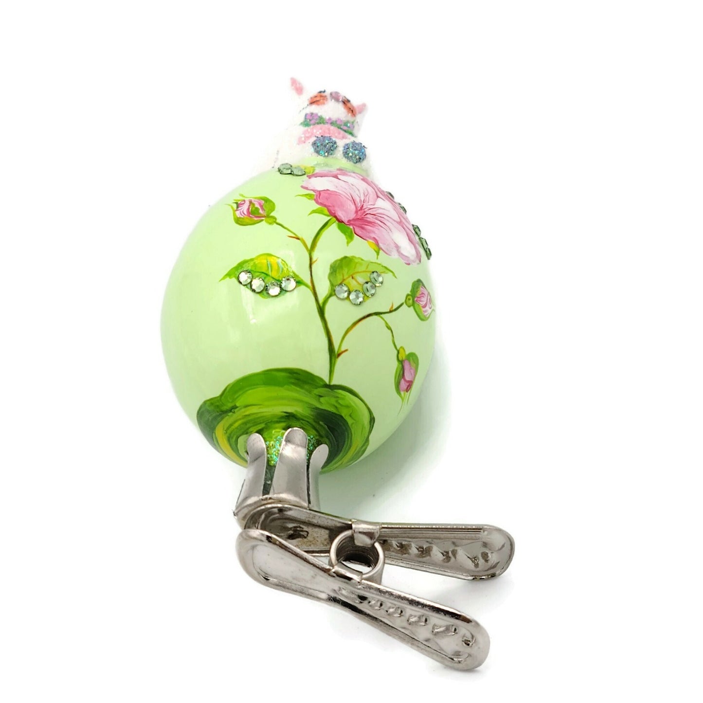 Patricia Breen Sitting Pretty Roses Easter Egg Bunny Boy Jeweled Ornament 2899