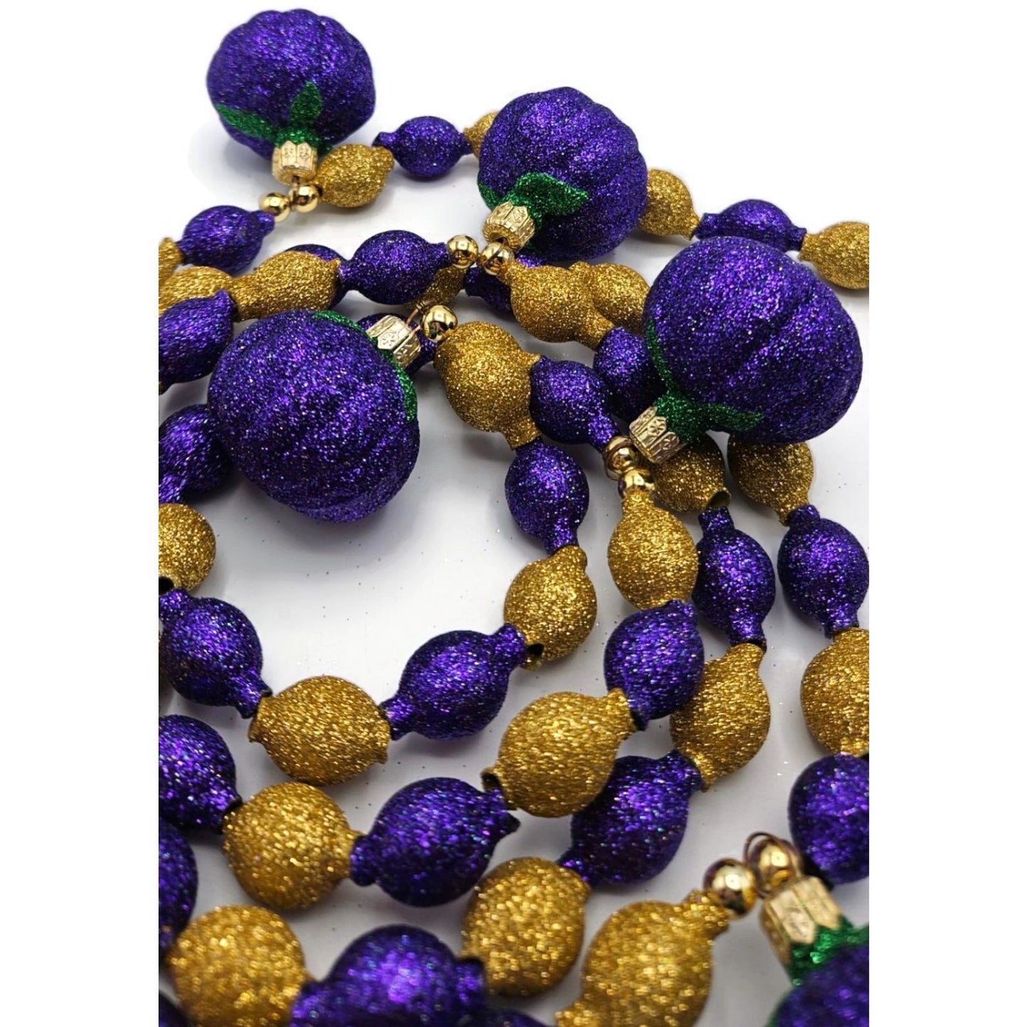 Patricia Breen Pumpkin Garland Purple Gold Glitter Halloween Christmas Ornament