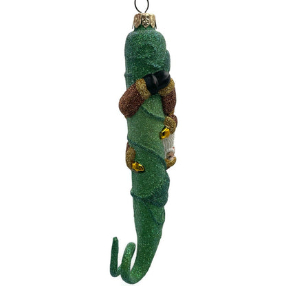 Patricia Breen Santa and the Beanstalk Copper Glittered Christmas Tree Ornament