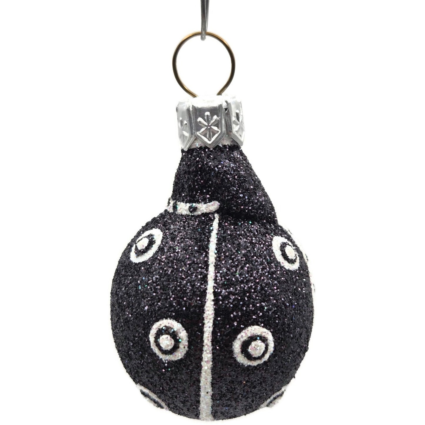 Patricia Breen Ladybug Noel Black Glittered Polka Dots Spring Christmas Ornament