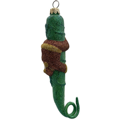 Patricia Breen Santa and the Beanstalk Copper Glittered Christmas Tree Ornament