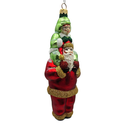 Patricia Breen Carry Me Santa Claus Red Green Christmas Holiday Tree Ornament