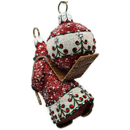 Patricia Breen Santa for Liliana Red Jeweled Glass Christmas Tree Ornament 2857
