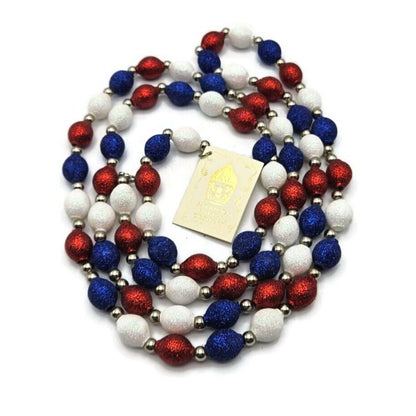 Patricia Breen Garland 2 Decorate Red White Blue Patriotic Christmas Bead Decor