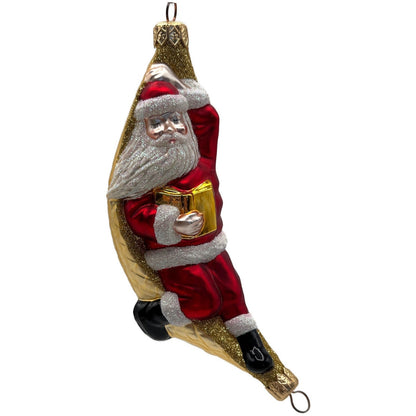Patricia Breen A Respite for Santa Red Gold Squares Christmas Tree Ornament