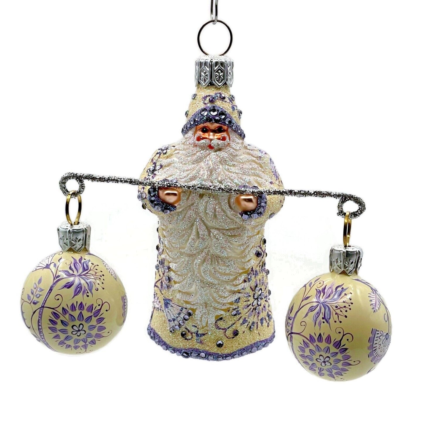 Patricia Breen Balance Chinoiserie Violet Santa Claus Spring Christmas Ornament