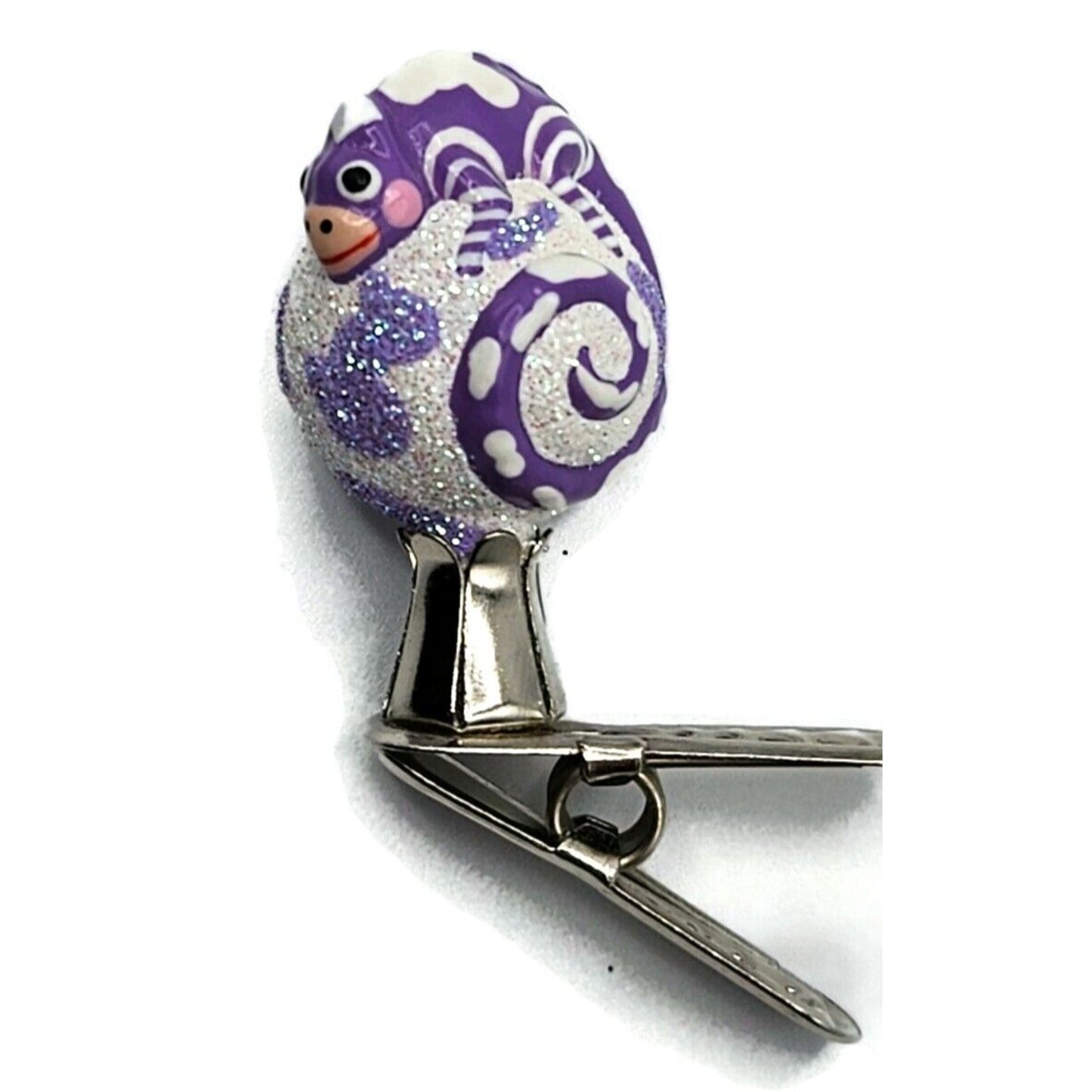 Patricia Breen Ultra Miniature Chameleon Cow Violet Clip On Christmas Ornament