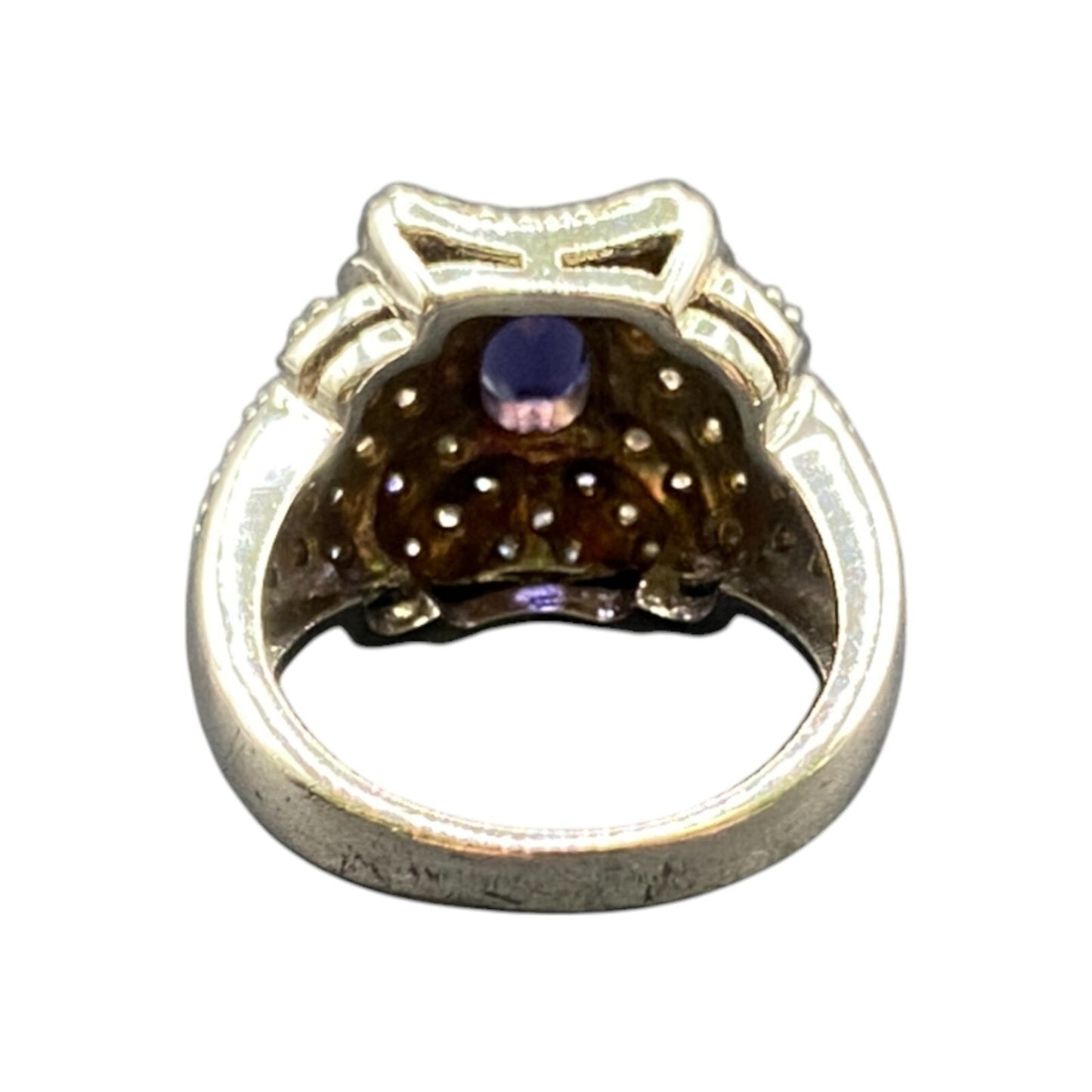 925 Sterling Silver Prong Set Tanzanite Gemstone Ring Made in Thailand Size 8
