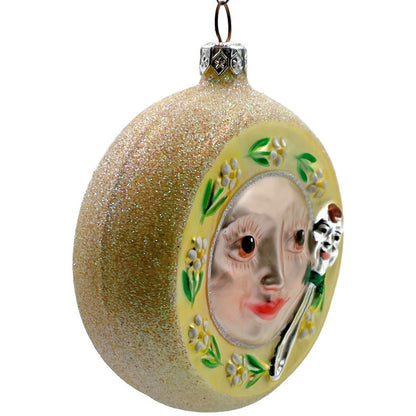 Patricia Breen Dish and Spoon Yellow Painted Flowers Christmas Tree Ornament