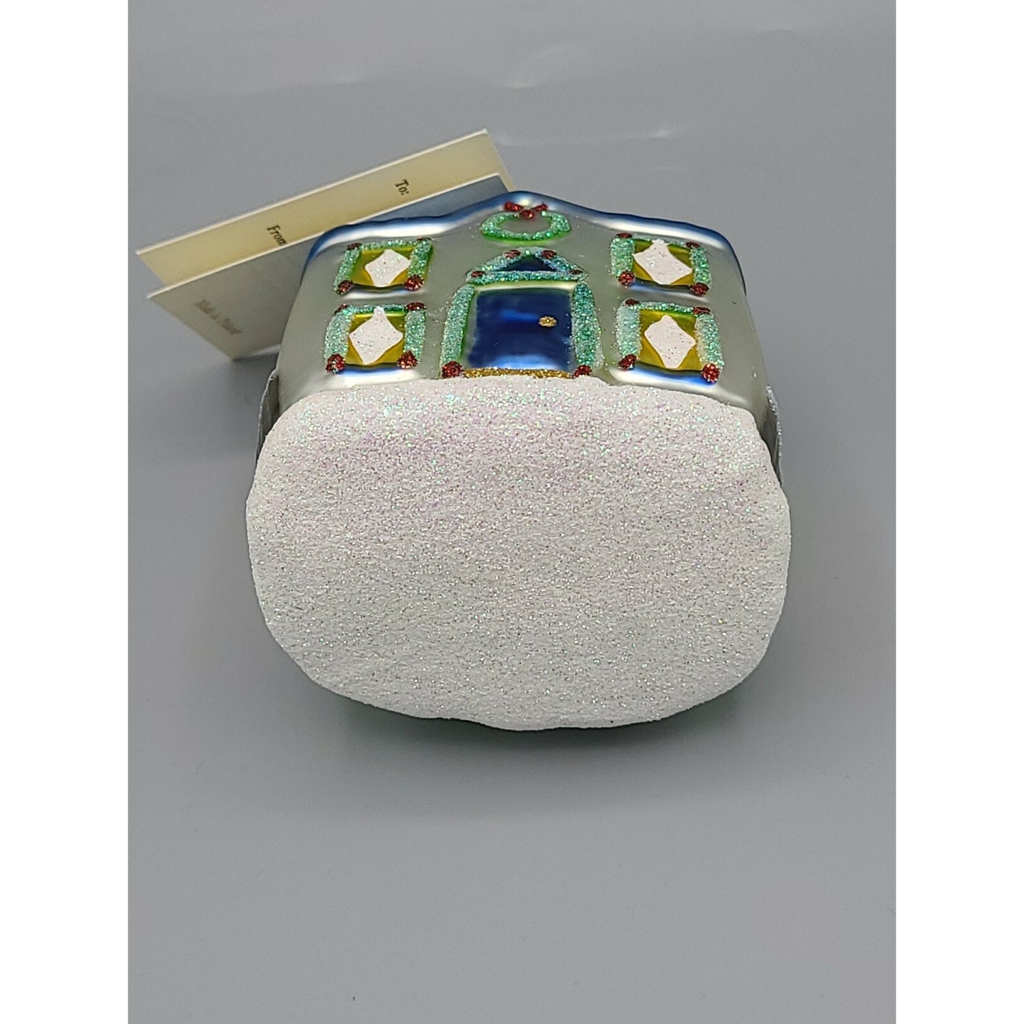 Patricia Breen Garland House Blue Roof Pine Tree Christmas Tree Holiday Ornament