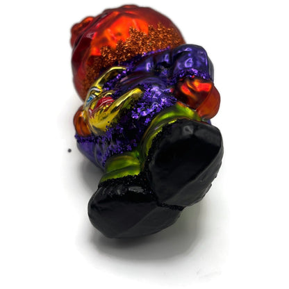 Slavic Treasures Moonlight Goblin Orange Pumpkin Halloween Ornament 00-268-A