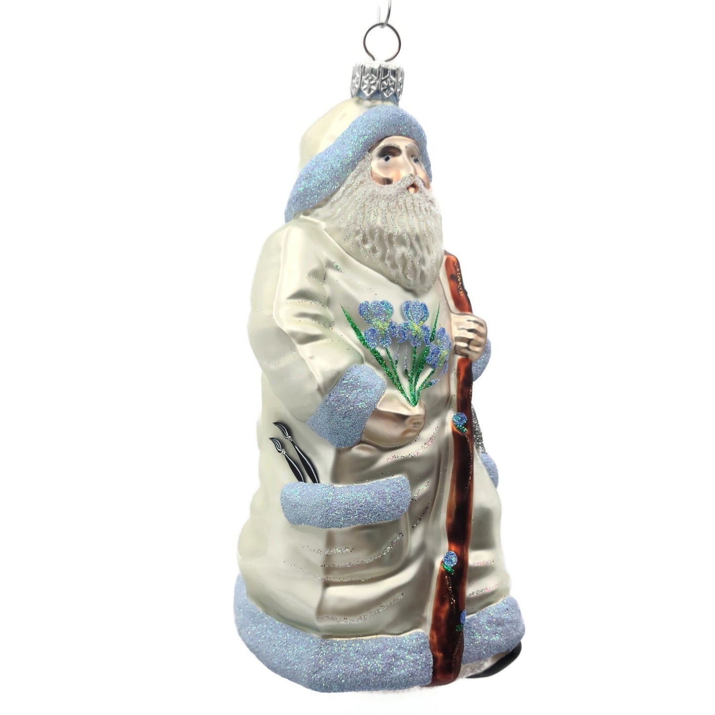 Patricia Breen Santa for Kevin Spring Pearl Blue Christmas Holiday Tree Ornament