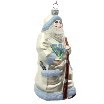 Patricia Breen Santa for Kevin Spring Pearl Blue Christmas Holiday Tree Ornament