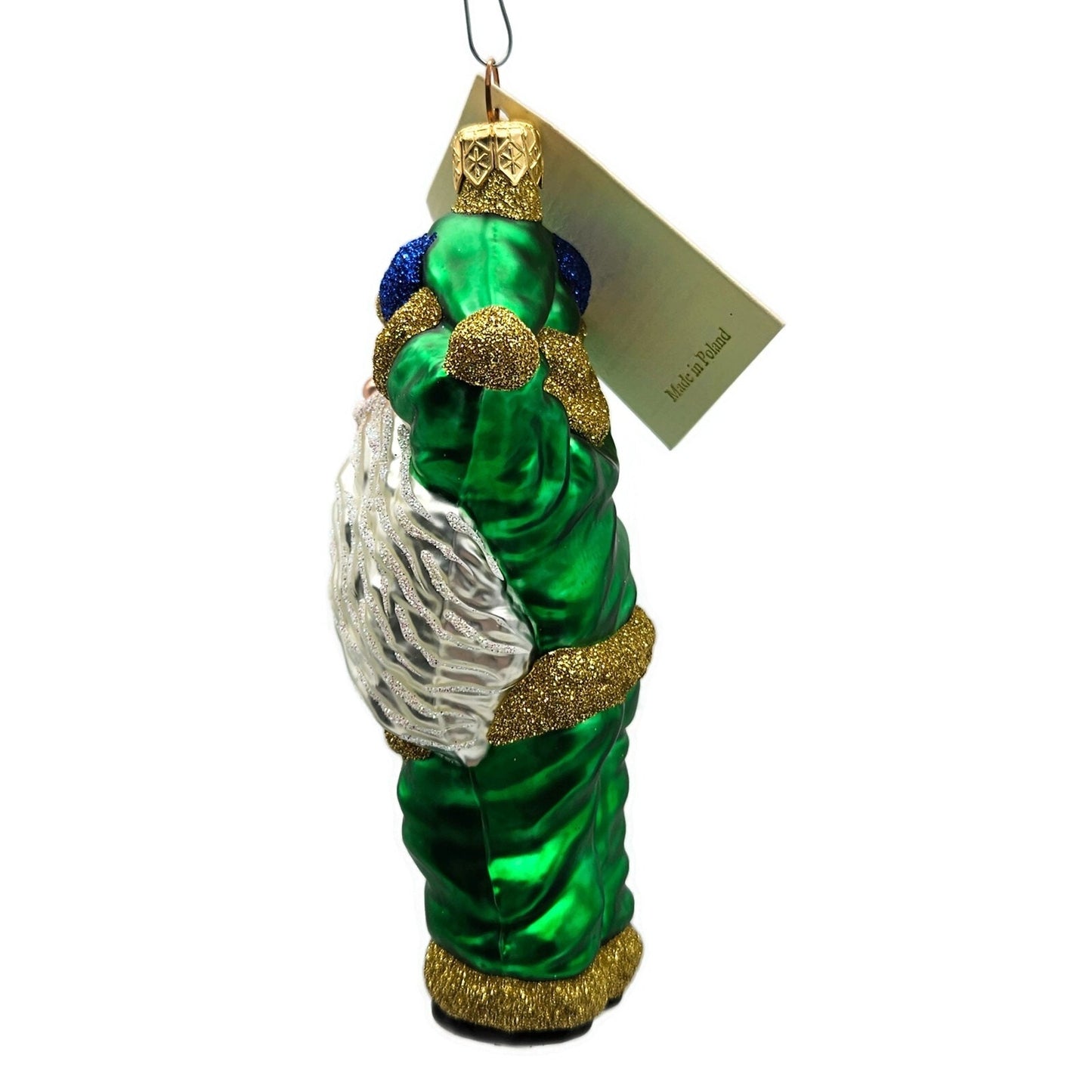 Patricia Breen Hold Onto Your Hat Green Santa Claus Christmas Tree Ornament