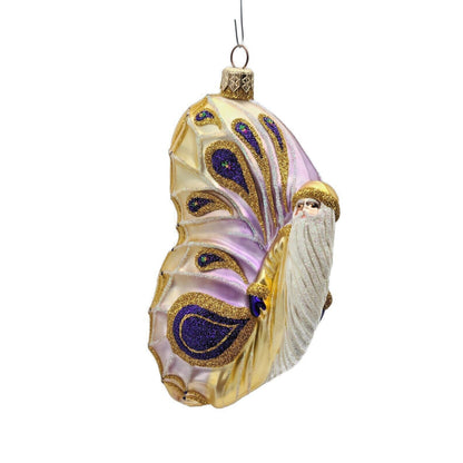 Patricia Breen Papillion Noël Lavender Shades Butterfly Santa Christmas Ornament