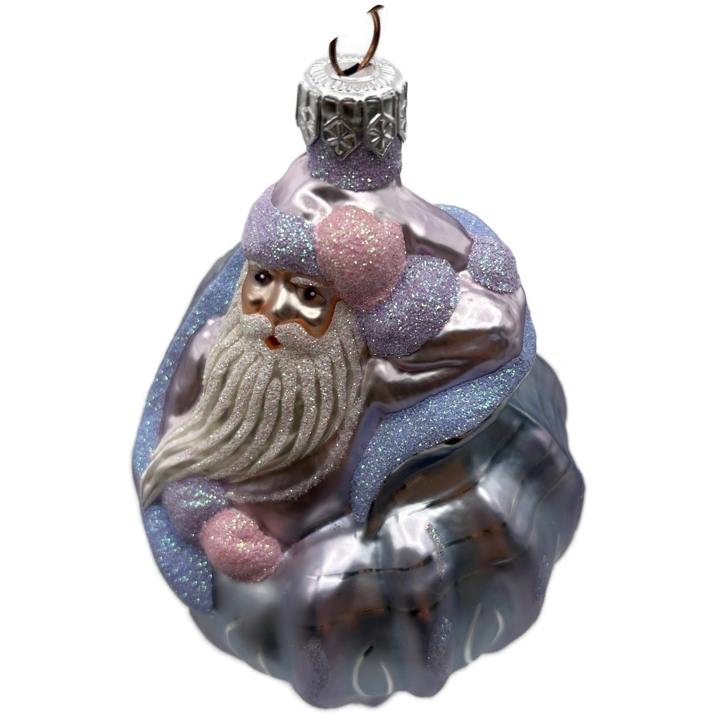 Patricia Breen Coastal Santa Periwinkle Matte Summer Nautical Christmas Ornament