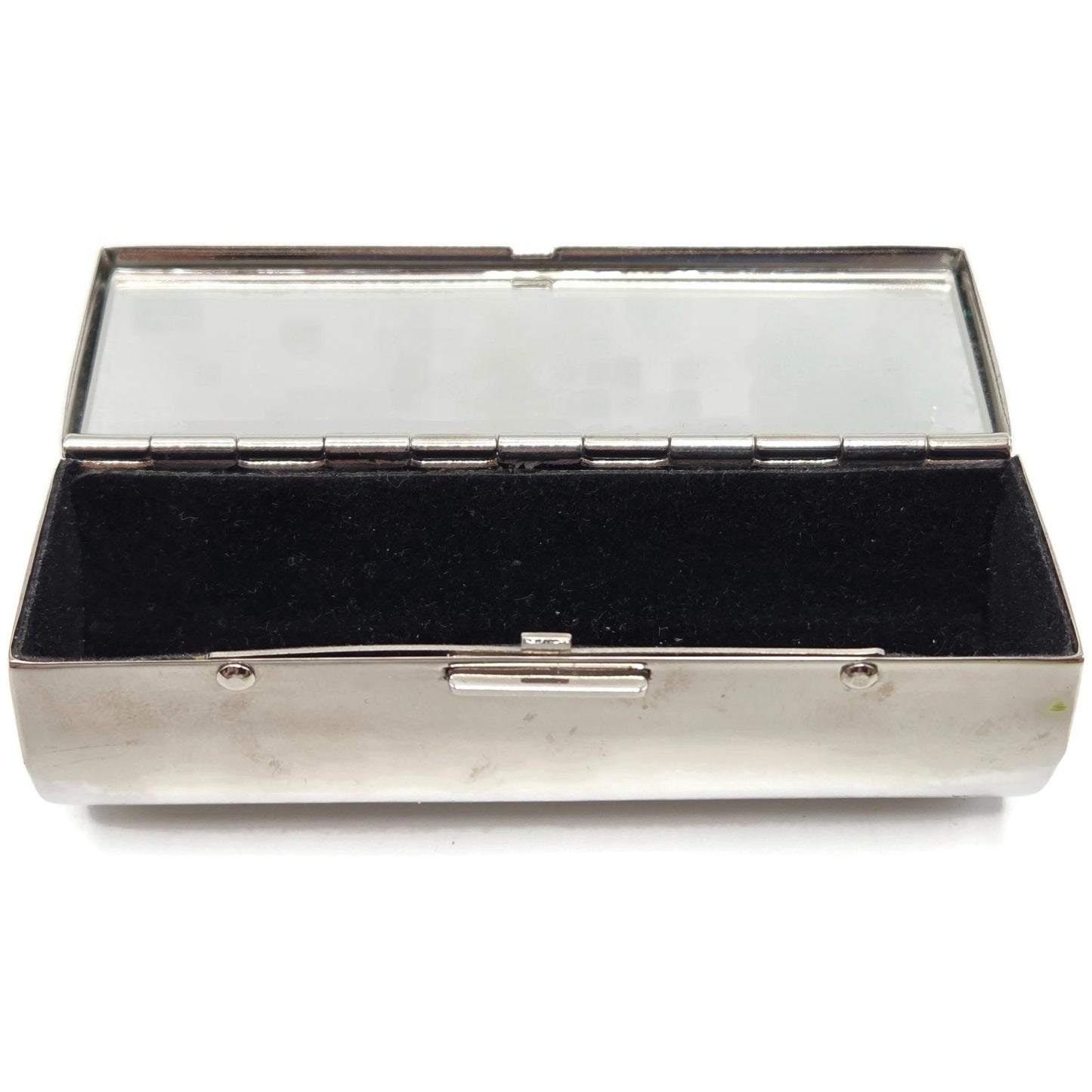 Judith Leiber Lipstick Case Pink Swarovski Crystals Silver Tone with Dust Bag
