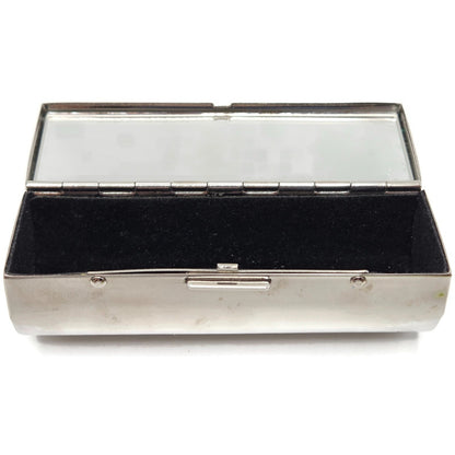 Judith Leiber Lipstick Case Pink Swarovski Crystals Silver Tone with Dust Bag