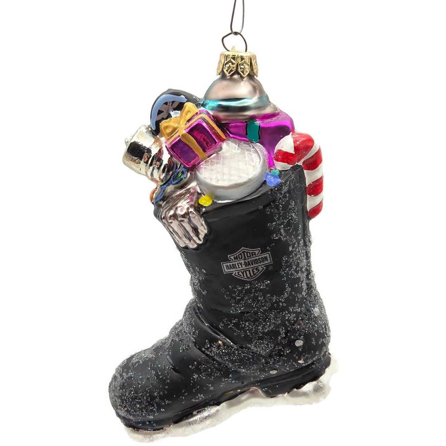 Christopher Radko Harley Davidson Biker Boot Glass Christmas Ornament 97-HAR-04