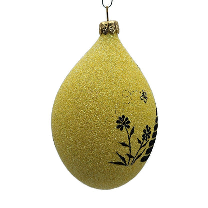 Patricia Breen Silhouette Egg Beeskep Bees Flower Yellow Easter Holiday Ornament