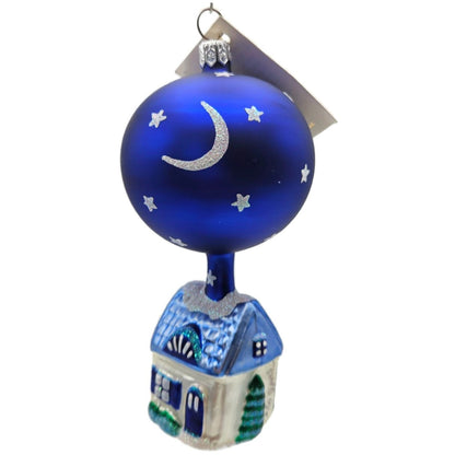 Patricia Breen Night House Larger House Blue Moon Christmas Ornament Signed 9519
