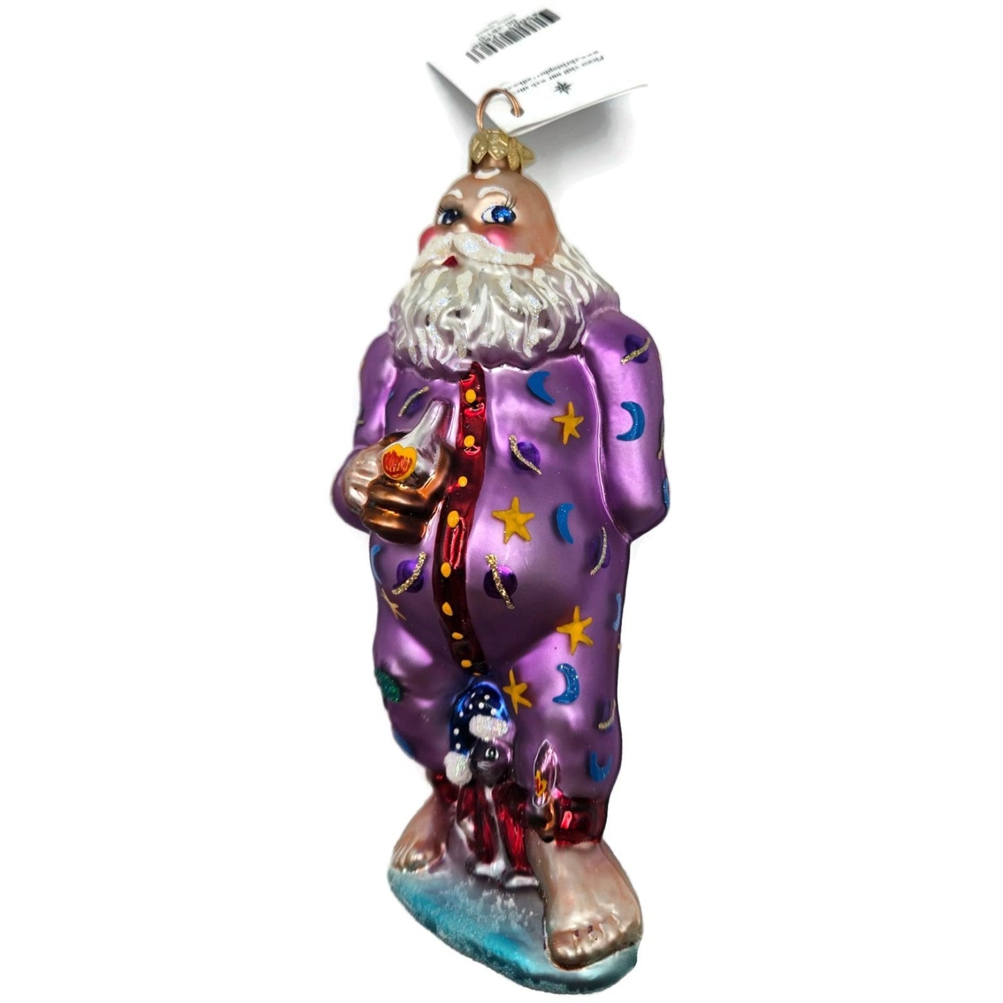 Christopher Radko Santa Jamas Purple Moons Star Christmas Tree Ornament 00-281-0