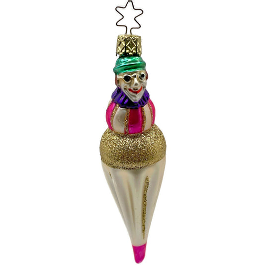 Clown Head On Ice Cream Inge Glass Ornament Old World Christmas Tree OWC German